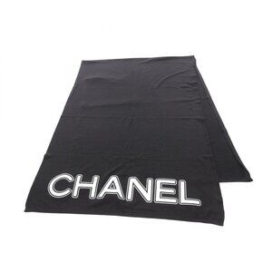 Chanel Muffler Black Wool Muffler a Scarf